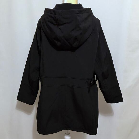 Jessica Simpson NWOT Black Softshell Trench Coat Women 1X - Picture 10 of 16